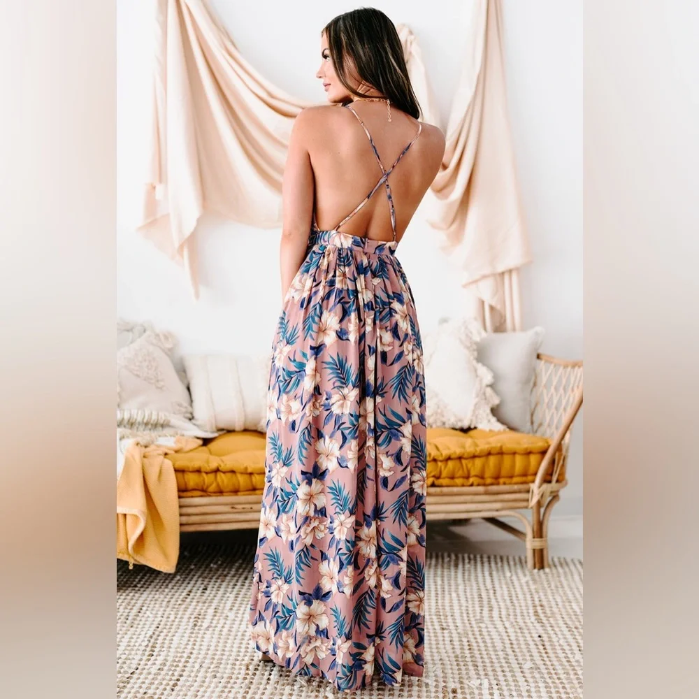 Floral Chiffon Maxi Dress